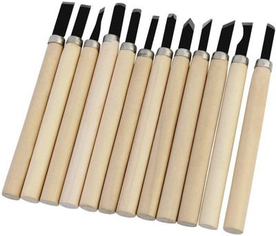 

CheckSums 11733 Wood Carving Knife Set For Artists/ Home Decor & Office Decor (12 Pieces) Engraving Set
