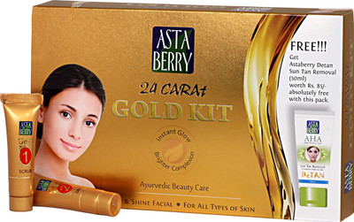 

Astaberry 24 Carat Gold Facial Mini Kit for All Skin Types 16 g