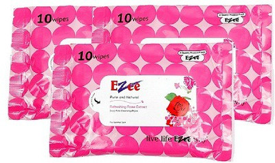 

Ezee Refreshing Rose Wet 10 wipes Each(Pack of 3)