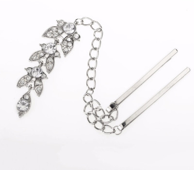 

Fashion Fiesta Diamond mang tikka Hair Chain(White)