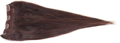 

krome Elegant #2 Darkest Brown 4 Clips 50 Grams Remy Bleached Stitched Human Extensions 12 Inches Hair Extension