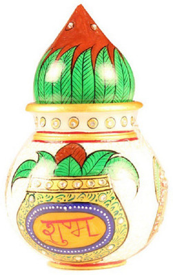 

Apkamart Handicraft Marble Religious Pot - Decorative Holy Pot with Coconut for Room Decor and Gifts Marble Kalash(Height: 5 inch, Multicolor)