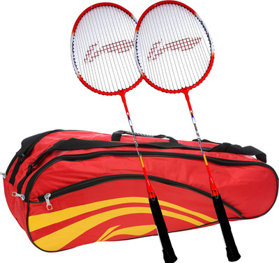 

Li-Ning Smash XP 709 (Set of 2) Badminton Racquets + ABDJ118 Kitbag Red Badminton Kit