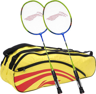 

Li-Ning Smash XP 810 (Set of 2) Badminton Racquets + ABDJ118 Kitbag Yellow Badminton Kit