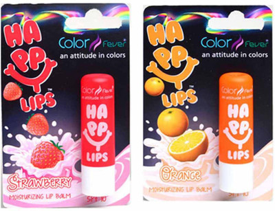 

Color Fever Nourishing Lip Balm Combo orange, Stawberry(Pack of: 2, 8.4 g)