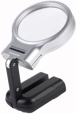 

Sukot 16X30mm Folding 2 LED Light Reading Magnifier 3X Magnification Magnifying Jewelry Loup(Black)