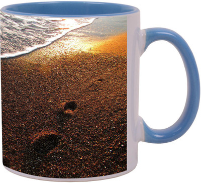 

Arkist foot prints on the sand Ceramic Mug(340 ml), Multicolor
