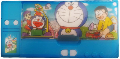 

kidoz kingdom A-1352 4 BUTTON Art Plastic Pencil Box(Set of 1, Multicolor)