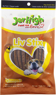 

Jer High Liv Stix Omega3 100G Liver Dog Treat(100 g, Pack of 4)