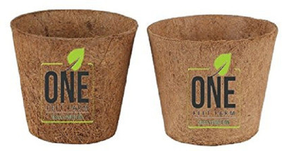 

One Feet Farm Coir Pot 6 dia Plant Container Set(Wood)