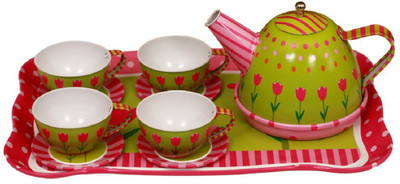 

Montez 18 PCS Children Tin Tea Set ( green)