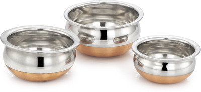 49% OFF on Mahavir Copper Bottom Baby Handi Cooking Pot Cookware Set(Stainless Steel, 3 - Piece) 49% OFF on Mahavir Copper Bottom Baby Handi Cooking Pot Cookware Set(Stainless Steel, 3 - Piece)