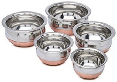 Dynore Set of 5 Copper Bottom Serving Bowls Bowl Tray Serving Set(Pack of 5)