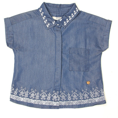 

Pepe Jeans Girls Printed Casual Blue Shirt