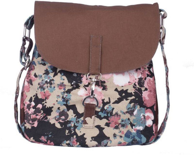 

Vivinkaa Women Casual Brown Canvas Sling Bag