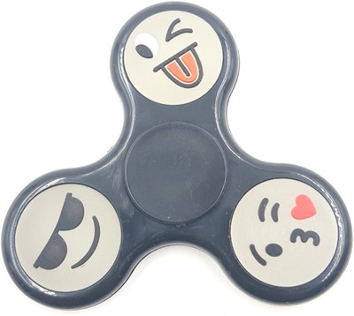 

24x7eMall Fidget Glow In The Dark BLACK PVC Fidget Hand Spinner, EDC Toy, Tri-Spinner ~ Ultra Speed Adult Funny Anti Stress Toys(Black)