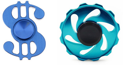 

Montez Metal Shinning Wheel & Dollar Fidget Hand Spinner Toy Set Of 2(Multicolor)