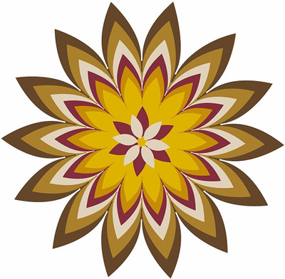 Asmi Collections 60 cm Beautiful Colorful Rangoli Removable Sticker(Pack of 1)
