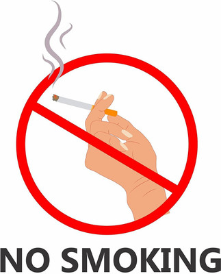 Asmi Collections 30 cm No Smoking Sign Removable Sticker(Pack of 1)
