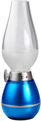 

Gadget Hero's Flameless Retro LED Blow Control & Dimmable Light Table Lamp(21 cm, Blue, Silver)