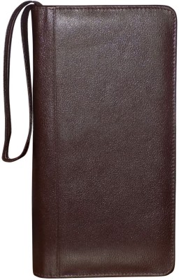 Kan Premium Quality Leather Travel Document Holder/Passport Holder/Long Wallet for Men & Women(Brown)