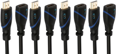 

C&E TV-out Cable High Speed HDMI Cable Male to Female (6 Feet) with Ethernet Supports 1.4 60AWG, 6D and Audio Return, UltraHD 4K Ready, Latest Specification Cable, (4 Pack)(Black, For PSP, 1.8288 m)
