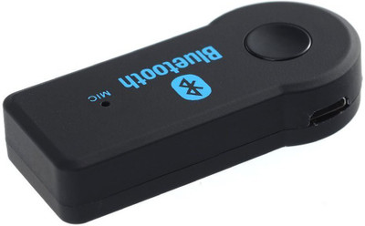 Voltegic ™ Portable Car Handsfree Bluetooth A2DP Audio Music AUX Handsfree Receiver Adapter with Microphone BT Mic 001 Bluetooth Black Voltegic Mobile