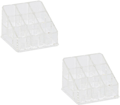 

Howards Allure 9 Compartments Lipstick Holder and Cosmetic Organizer Makeup Vanity Box(Clear)