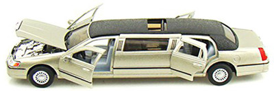 

Kiditos Kinsmart 1999 Lincoln Town Stretch Limousine Diecast Car(Gold)