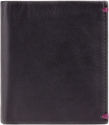 

Visconti Men Black Genuine Leather Wallet(4 Card Slots), Black & burgundy