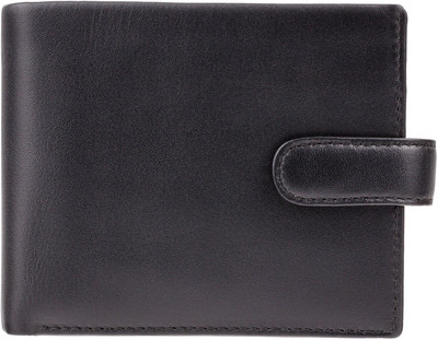 

Visconti Men Black Genuine Leather Wallet(6 Card Slots), Black & cobalt