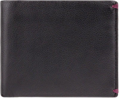 

Visconti Men Black Genuine Leather Wallet(4 Card Slots), Black & burgundy