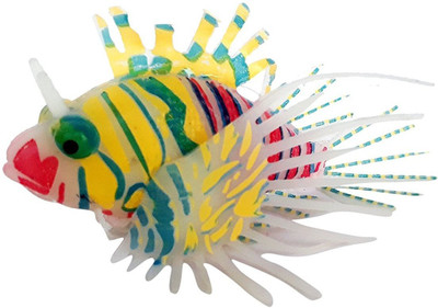 

SRI Silicone Arificial Fake Lionfish Home Aquarium Tank Ornament Decoration With Sucker Cup Laterite Unplanted Substrate(Multicolor)