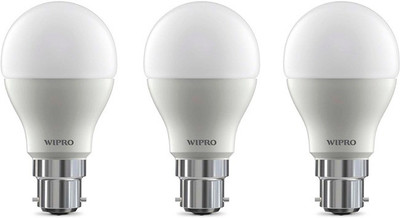 Wipro 9 W Arbitrary B22 LED Bulb(White, Pack of 3)