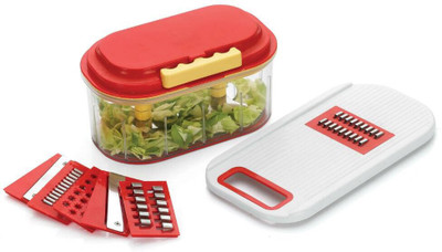 

Global Voice Dual Turbo Pull -N - Chop Quick Chopper(6 Blades, Slicing & Grater Blade Holder), Red