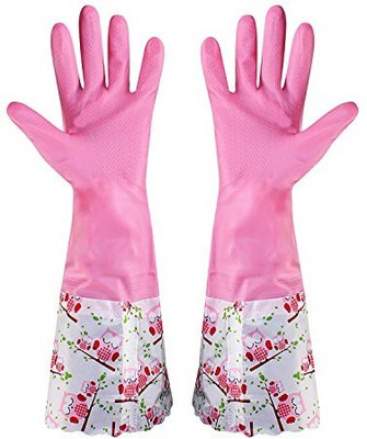 

HOKIPO Reusable PVC Hand Gloves for Kitchen, Free Size - For Summer, 1 Pair Wet and Dry Glove(Free Size)
