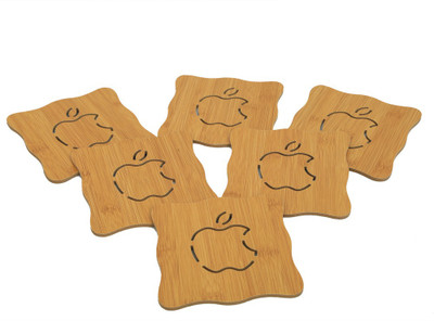 KUBER INDUSTRIES Square Reversible Bamboo Coaster(Pack of 6)