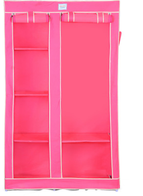 

Solace Tworow Stainless Steel Collapsible Wardrobe(Finish Color - PINK)