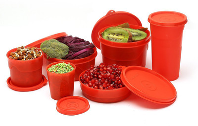 

Cello Max Fresh - 550 ml, 375 ml, 350 ml, 255 ml, 175 ml, 100 ml PP (Polypropylene) Grocery Container(Pack of 6, Red)