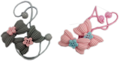 

Squnibee Bow Rubber Band(Pink, Grey)