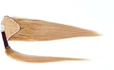 

Krome Ash Blonde Wrap Around Ponytail 50 Grams Remy Bleached Stitched Human Extensions 14 Inches Hair Extension