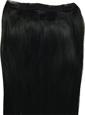 

Krome Elegant Jet Black 4 Clips 50 Grams Remy Thinned Stitched Human Extensions 22 Inches Hair Extension