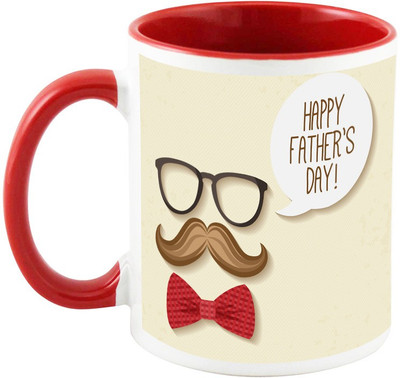 

AllUPrints Happy Super Father's Day Red Ceramic Mug(325 ml)