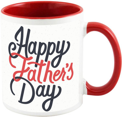 

AllUPrints Stylish Father's Day Gift Red Ceramic Mug(325 ml)