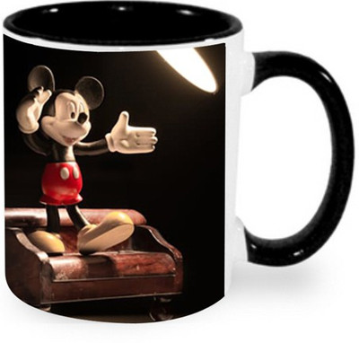 

Ashvah Mickey Mouse Ceramic Mug(350 ml), Black