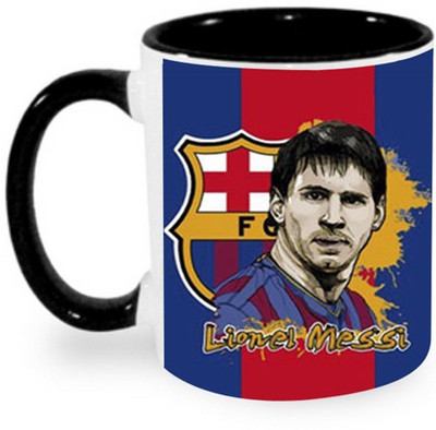 

Ashvah Lionel Messi Ceramic Mug(350 ml), Black