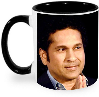 

Ashvah Sachin Tendulkar Ceramic Mug(350 ml), Black