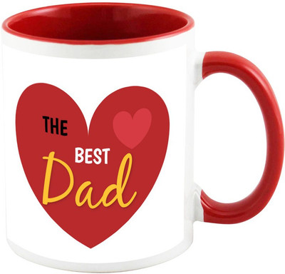 

AllUPrints Anniversary Gift For Father Red Ceramic Mug(325 ml)