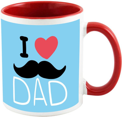 

AllUPrints I Love My Dad Red Ceramic Mug(325 ml)