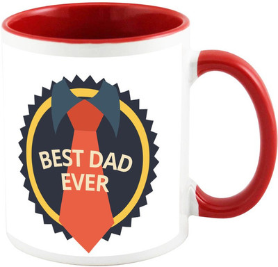 

AllUPrints Best Super Dad Ever Red Ceramic Mug(325 ml)